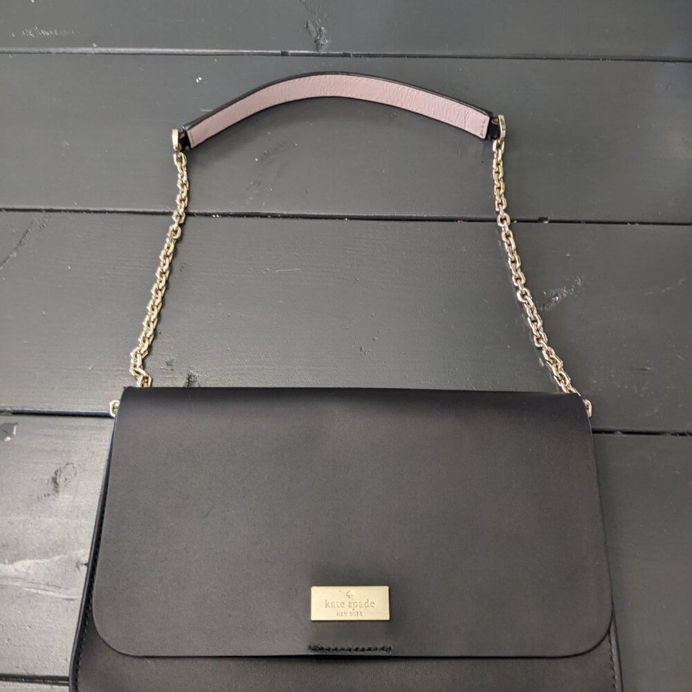 Kate Spade Lizz Putnam Drive Handbag Black and Pink Leather